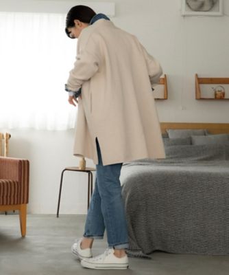 コットンダブルフェイス ロング カーディガン