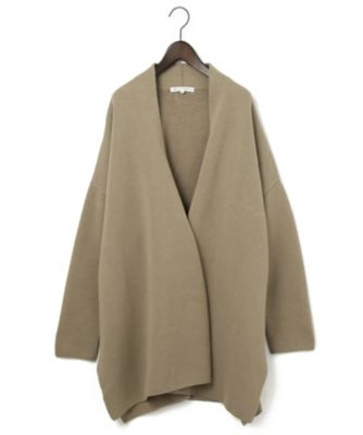 コットンダブルフェイス ロング カーディガン
