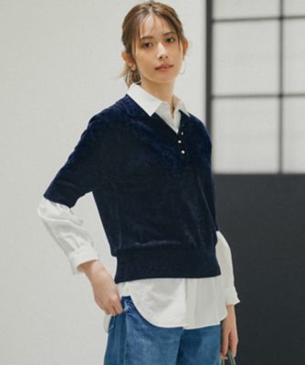 ベロアモール ポロ ニット（KRWSLA0357） | 23区 S (Women