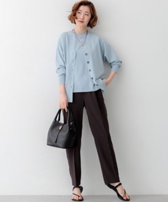 LEE掲載】レーヨンポリエステルストレッチ Vネック カーディガン