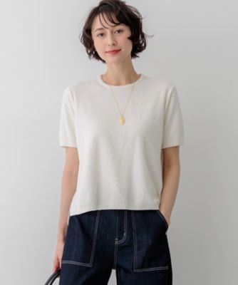 ＜23区 S (Women/小さいサイズ)＞コットンナイロンミニブークレ　ニットＴ（ＫＲＷＳＬＭ０５５７）