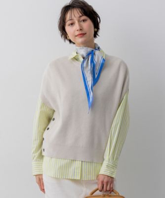 ＜23区 S (Women/小さいサイズ)＞コットンギマ　ニットベスト（ＫＲＷＳＬＳ０２５３）