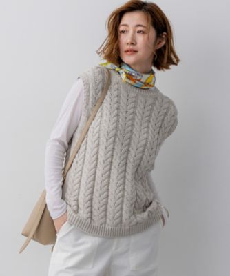 ＜23区 S (Women/小さいサイズ)＞ケーブル　ニットベスト（ＫＲＷＳＬＳ０２５４）