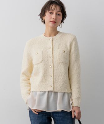 ＜23区 S (Women/小さいサイズ)＞ファンシーツィーディー　ポケットデザイン　カーディガン（ＫＲＷＳＬＳ０２５７）