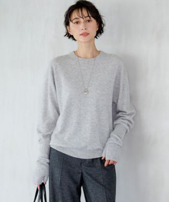 見上愛さん着用】ピュアカシミヤ クルーネック ニット