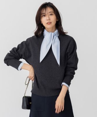 ＜23区 S (Women/小さいサイズ)＞【洗える】コットンウール　クルーネック　プルオーバー（ＫＲＷＳＮＡ０３６３）