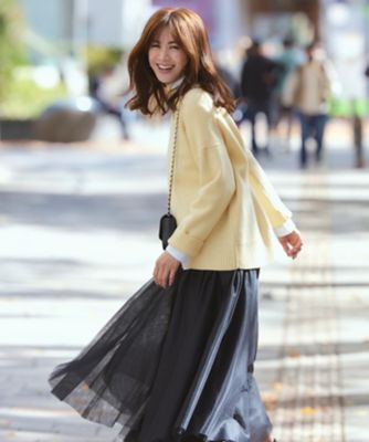 【好評につき新色追加/CLASSY.1月号掲載】ウールカシミヤブレンド スタンドネック ニット, ダルブルー系, 38