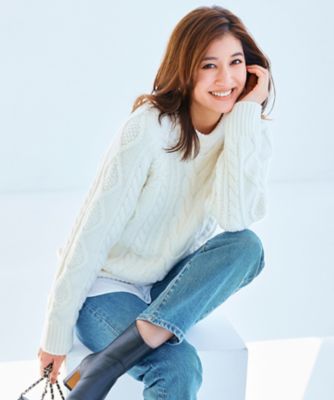＜23区 S (Women/小さいサイズ)＞【ＣＬＡＳＳＹ．１２月号掲載】アランパターン　ニット（ＫＲＷＳＮＷ０５５９）
