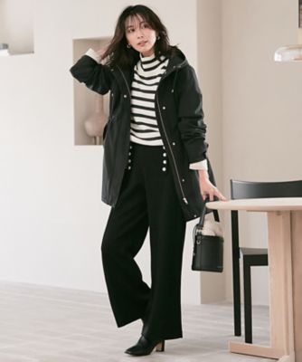 【ＣＬＡＳＳＹ．１月号掲載】ウールナイロン　ボーダー　ハイネック　ニット（ＫＲＷＳＮＺ０６５６）