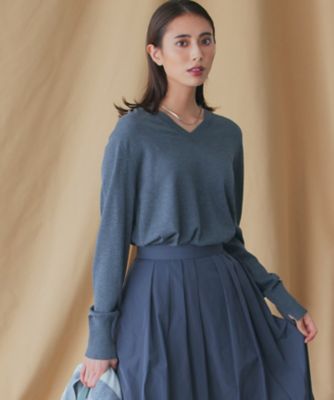 ＜23区 S (Women/小さいサイズ)＞【洗える】シルクコットン　Ｖネック　ニット（ＫＲＷＳＳＡ０３５６）