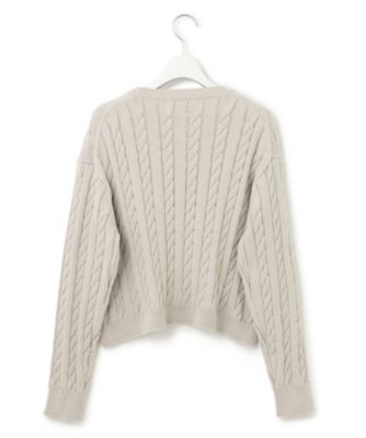 洗える】コンパクトコットンポリエステル ケーブル編み ニット