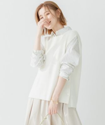 ＜23区 S (Women/小さいサイズ)＞【洗える】コンパクトコットンポリエステル　ニットベスト（ＫＲＷＳＳＳ０２５９）