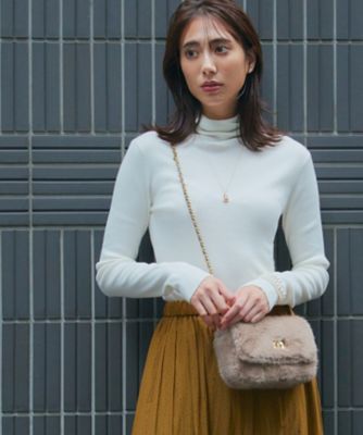 ＜23区 S (Women/小さいサイズ)＞【洗える】スムージーコットン　シアーリブ　ニット（ＫＲＷＳＳＷ０３５９）