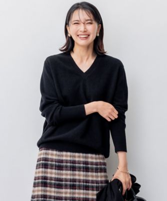 洗える】ピュアカシミヤ Vネック ニット（KRWSSW0451