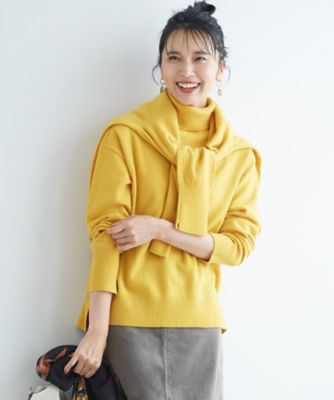 滝沢眞規子さん着用／洗える】ピュアカシミヤ タートルネック ニット