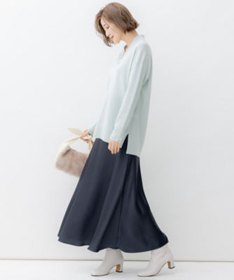 洗える】ウーステッドウール 重ね襟 ニット（KRWSSW0457