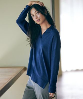 洗える】ウーステッドウール 重ね襟 ニット（KRWSSW0457