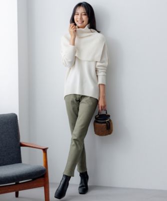 ニット セーター 「滝沢眞規子さん着用/洗える」ウールカシミヤ クルーネック ニット レディース 滝沢眞規子さん着用／洗える】ウールカシミヤ クルーネック