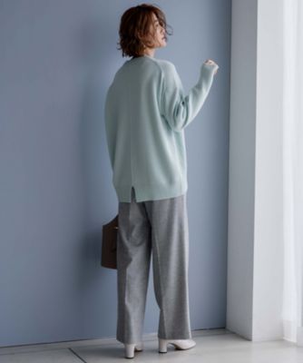 滝沢眞規子さん着用／洗える】ウールカシミヤ クルーネック ニット