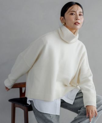 ＜23区 S (Women/小さいサイズ)＞【洗える】ウールカシミヤ　ニットポンチョ（ＫＲＷＳＳＷ０６５２）