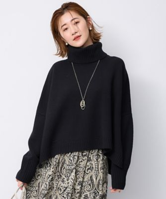 美品　ドゥロワー　ケーブルニットポンチョ　カシミヤ混ウール　ブラック 洗える】ウールカシミヤ ニットポンチョ（KRWSSW0652） | 23