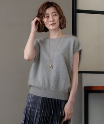 23区 L (Women/大きいサイズ)/ニジュウサンク エル 【Oggi10月号掲載/洗える】カシミヤミックスファー ニット(KRWWCA0257)
