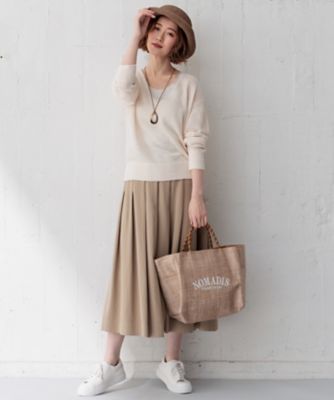 【ＣＬＡＳＳＹ．６月号掲載／洗える】ピュアリネンバルキー　Ｖネックニット（ＫＲＷＷＣＭ０３５８）