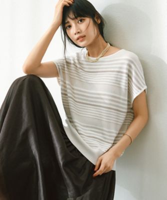 大きいサイズ！23区　ホワイトニット　アセテートニット ニジュウサンクオオキイサイズ 23区（大きいサイズ） 【洗える