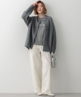 【ＣＬＡＳＳＹ．１１月号掲載／洗える】ラクーンブレンドダブルフェイス　ニットカーディガン（ＫＲＷＷＣＷ０４５７）