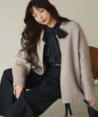 【ＣＬＡＳＳＹ．１１月号掲載／洗える】ラクーンブレンドダブルフェイス　ニットカーディガン（ＫＲＷＷＣＷ０４５７）