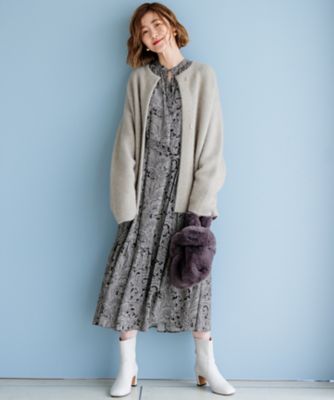 【ＣＬＡＳＳＹ．１１月号掲載／洗える】ラクーンブレンドダブルフェイス　ニットカーディガン（ＫＲＷＷＣＷ０４５７）