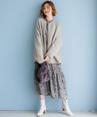 【ＣＬＡＳＳＹ．１１月号掲載／洗える】ラクーンブレンドダブルフェイス　ニットカーディガン（ＫＲＷＷＣＷ０４５７）