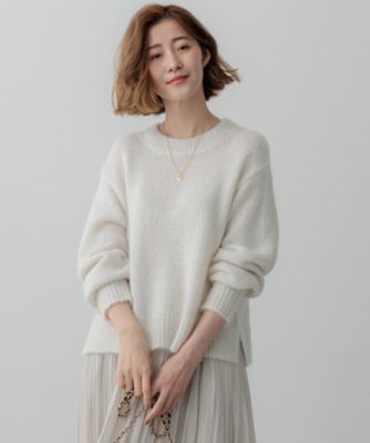 23区 L (Women/大きいサイズ)/ニジュウサンク エル 【Oggi2月号掲載/洗える】スパングル クルーネック ニット(KRWWCW0655)