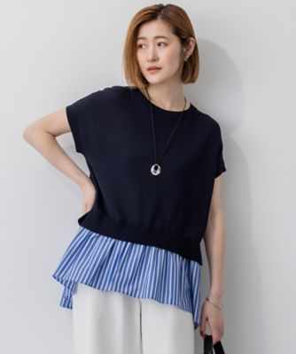 【洗える】レイヤードデザイン　ニット（ＫＲＷＷＧＡ０１５３）