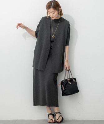 洗える／吊り干しOK】レーヨンストレッチ ニットベスト