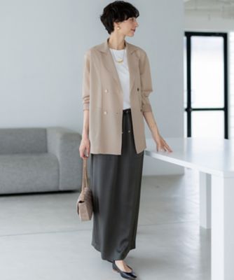 洗える】シアー ダブルブレスト ニット ジャケット