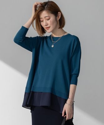 【洗える】レーヨンポリエステルストレッチ　シャツコンビ　ニット（ＫＲＷＷＧＭ０４５２）