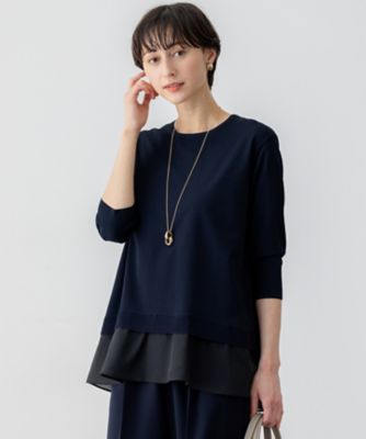 【洗える】レーヨンポリエステルストレッチ　シャツコンビ　ニット（ＫＲＷＷＧＭ０４５２）
