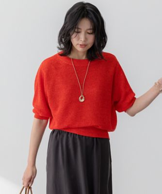 23区 L (Women/大きいサイズ)/ニジュウサンク エル 【杏さん着用】ピュアリネン　パフスリーブ　ニット（ＫＲＷＷＧＭ０４５５）