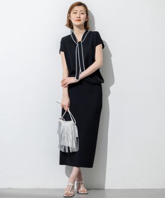 洗える】レーヨンポリエステルストレッチ ボウタイ ニット