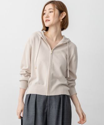 見上愛さん着用／洗える】ピュアカシミヤ ジップアップ ニット