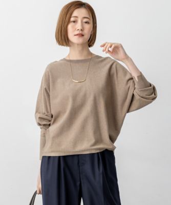 ＜23区 L (Women/大きいサイズ)＞【洗える／吊り干しＯＫ】レーヨンストレッチ　ドルマンスリーブ　ラメ　ニット（ＫＲＷＷＧＷ０４６３）