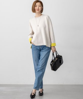 洗える】ダブルフェイス プルオーバー ニット