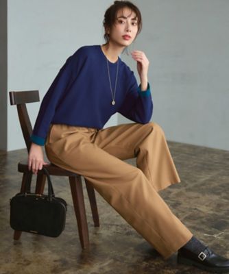 洗える】ダブルフェイス プルオーバー ニット（KRWWGW0465