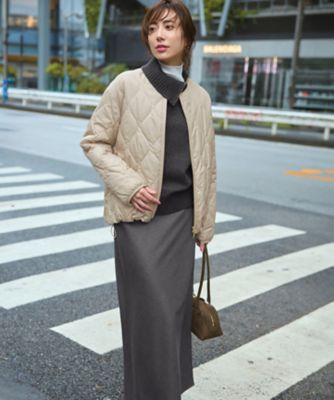 極美品　ボイルドウールコンビ ジップ タートルニット　2025AW 現行デザイン ニット セーター ボイルドウールコンビ ジップ タートルニット