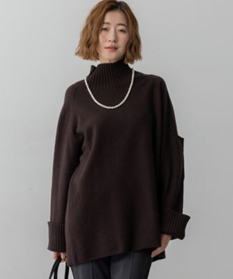 【送料無料】23区 L (Women/大きいサイズ)/ニジュウサンク エル ボイルドウールコンビニット チュニック(KRWWGW0563) 035_コゲチャ トップス【三越伊勢丹/公式】