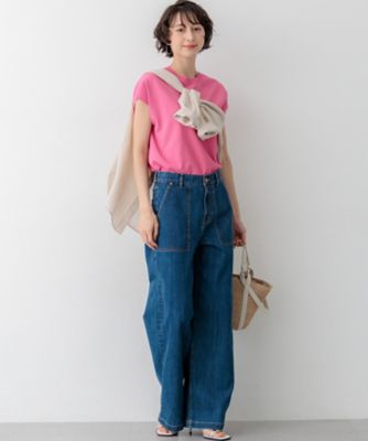 レーヨンポリエステルストレッチ フレンチスリーブ ニット
