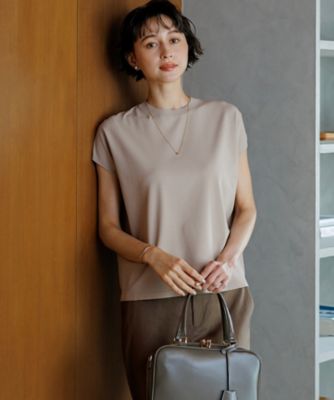 レーヨンポリエステルストレッチ フレンチスリーブ ニット