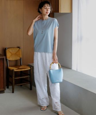 レーヨンポリエステルストレッチ フレンチスリーブ ニット
