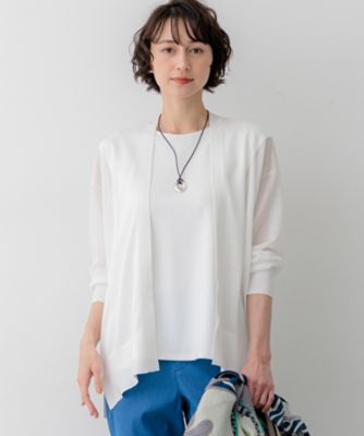 ＜23区 L (Women/大きいサイズ)＞シャイニーシアー　フロントオープン　カーディガン（ＫＲＷＷＬＭ０４５５）